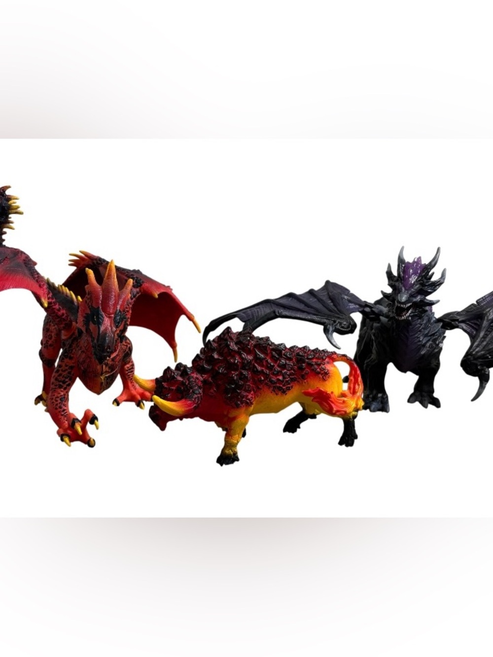 Schleich - Eldrador Shadow Dragon, Lava Dragon & Fire Bull - 3 Figurine Bundle